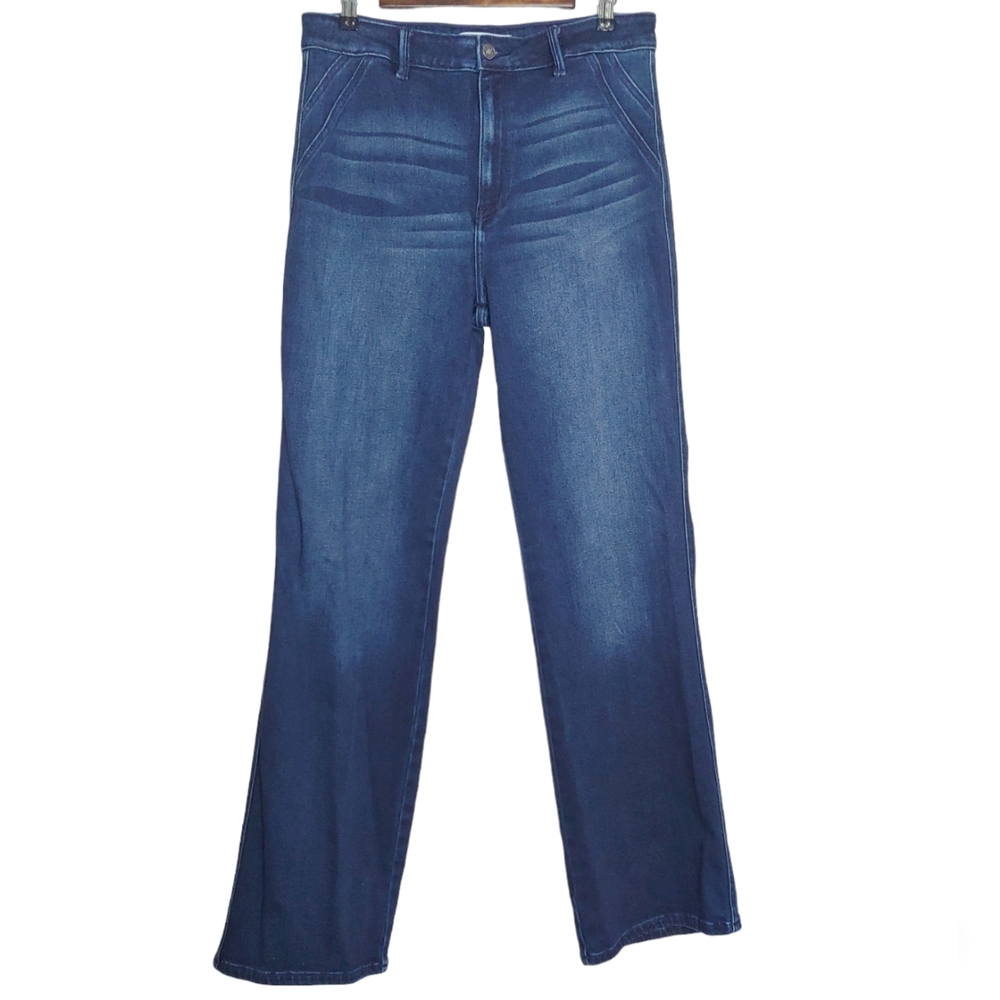 KanCan Misty Women's Ultra High Rise Dark Wash Blue Flare Jeans Size 15/31